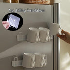2pcs Cup Holder Wall-Mounted Mug Hook Coffee Cups Holder no Drilling Coffee Mug Rack with 4 Cup Holders Rack for Kitchen/Living Room/Office (White)