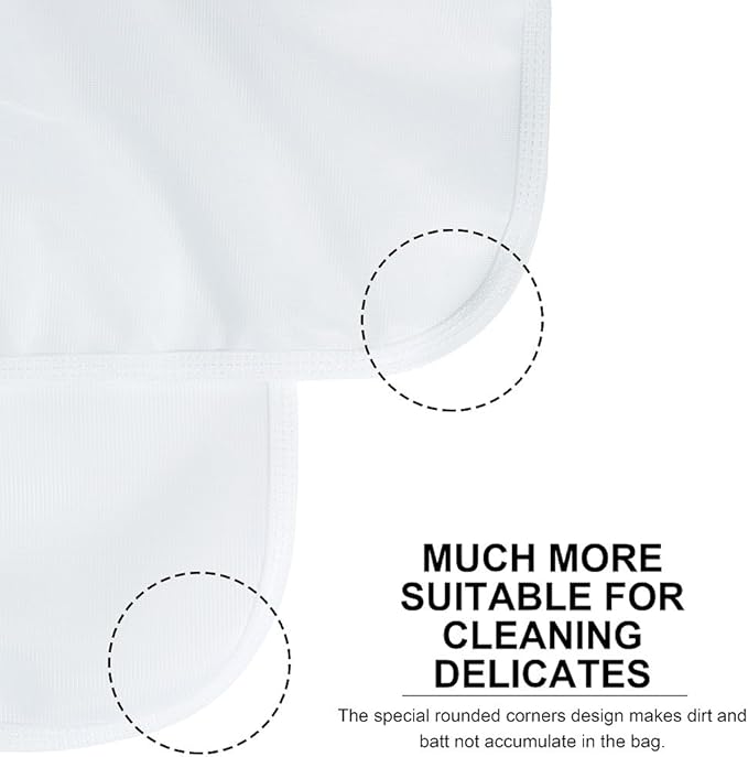 TENRAI Delicates Laundry Bags, Bra Fine Mesh Wash Bag for Underwear, Lingerie, Bra, Pantyhose, Socks, Use YKK Zipper, Have Hanger Loops (White, 1 Large & 1 Medium)