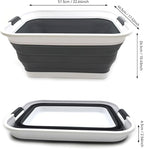 SAMMART 42L(11 gallon) Collapsible Plastic Laundry Basket-Foldable Pop Up Storage Container-Portable Washing Tub-Space Saving Basket,Water capacity 34L(9 gallon) (1 Rectangular - strengthen, Black)