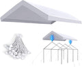 ADVANCE OUTDOOR Replacement Top Cover Tarp for 12x20 ft Carport Canopy with Ball Bungees, White, One Roof Only