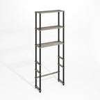 Furinno Turn-N-Tube Over The Toilet Storage, 3-Shelf Over The Toilet Organizer, Freestanding Space Saver Bathroom Shelf, for Bathroom Organizers and Storage, Grey Oak