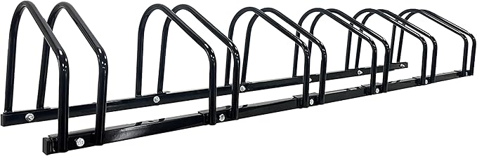 XINYI Bike Rack Floor, Bike Stand Garage, Indoor/Outdoor Bike Rack Garage,22-28" Wheel Stand, Max. Tire Width 2.1", Front/back Bike Stand For Mountain, Road and Kids Bikes for 6 Bikes