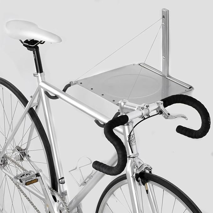 Delta Cycle 2 Bike Rack Garage - Foldable Bicycle Wall Mount Hanger with Storage Shelf Holds Up to 65 lbs