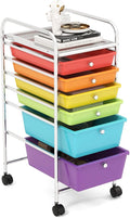 GOFLAME 6-Drawer Rolling Storage Cart, Multifunctional Art Craft Organizer Cart, Mobile Utility Storage Cart with Removable Drawers & Lockable Wheels, Craft Cart for Home Office, School, Multicolored