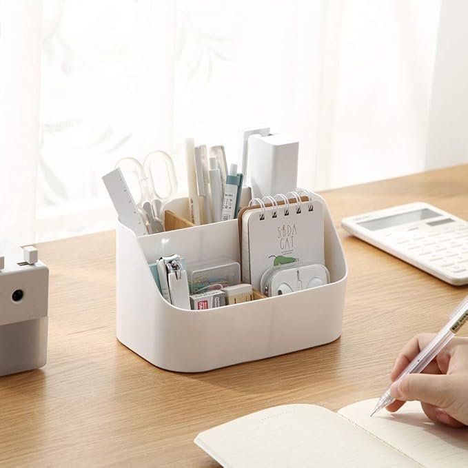 Desk Organizer Remote Control Holder Makeup Caddy Box for Home & Office 2 Pack