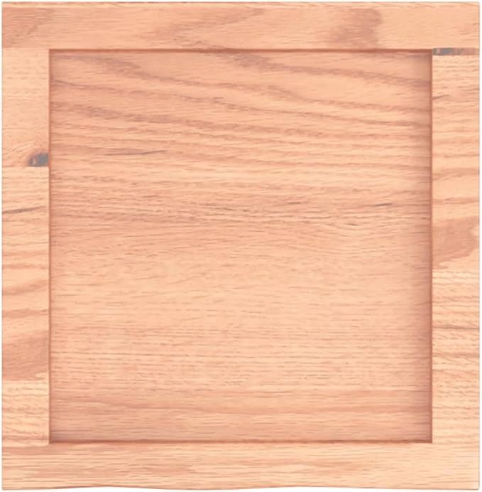 Solid Oak Wall Shelf, 15.7 inch Floating Square Shelves with Live Edge, Rustic Wood Display Shelf for Bathroom, Living Room, Kitchen Wall Decor
