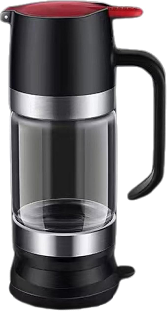 Syrup Dispenser, Honey Dispenser No Drip, 300ml Clear Glass Honey with Press Type, Leakproof Syrup with Handle, Container with Stand for Coffee Tea