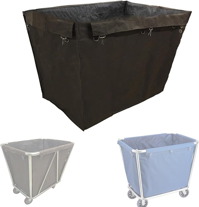 Commercial Rolling Laundry Basket Replacement Bag, Waterproof Oxford Cloth Cleaning Cart Liner for Utility Cart & Cleaning Cart(Brown)