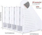 SAYEEC Desktop Collapsible File Magazine Folder Holder 4 Compartment Plastic Hollow Documents Foldable Organizer Files Cabinet Shelf Frames Dividers Rack Display and Storage