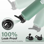 Insulated Water Bottle | Thickened Stainless Steel Vacuum Metal | Portable Sports Water Jug for Gym and Hiking with Straw, Carrier Bag, Handle Strap | BPA-Free 40 oz
