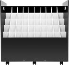 Blue Print Storage Organizer - Mobile Roll File Cart,50 Slots Mobile Blueprint Storage Rack Cart, Blueprint Cabinet with Wheelsm, Large Capacity Blueprint Storage Cart for Office and Home (50 Slots)