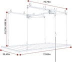 4x4 Garage Ceiling Storage Racks With Crank Lift, Garage Overhead Storage Racks For High Ceilings 10–12 Ft, 250 Lbs Load Capacity, All-Steel Frame, Garage Organization System (6 x 3)