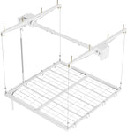 Garage Ceiling Storage Rack,Storage Elevator for Garage,4x4 ft Overhead Lift Storage with 350 Lb Capacity,Smooth Crank System, Space-Saving Design for Garage Organization
