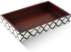 Handicrafts Home 10x6 Black Small Bathroom Tray, Vanity Organizer for Perfume & Cosmetics, Kitchen Counter, Bathroom Tray, Guest Towel Holder, Decorative Napkin Holder, Bathroom Countertop Storage