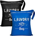 2 Pcs Large Travel Laundry Bag - Waterproof Wet Dry Washable for Dirty Clothes, Bathing Suit, Workout, Gym, Swimming, Yoga
