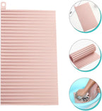 Folding Silicone Non-Slip Small Laundry Washing Board Household Hand Wash Scrubbing Mat with Drainage Pink