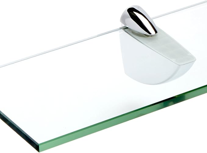 Spancraft Glass O-6x12-Chrome Oriole Glass Shelf, Chrome, 6" x 12"