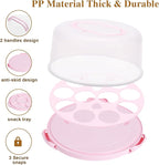 Cake Container - Cake Carrier with Lid and Handle， BPA-Free Cake Holder for 10 inch Cake with 2 Handles Cupcake Carrier - Plastic Cover Two Sided Base for Transport Pies Nuts Fruit Perfect Gifts