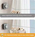 Retractable Clothesline Indoor,13.8 Feets Clothes Line Retracting Laundry Drying Line Heavy Duty