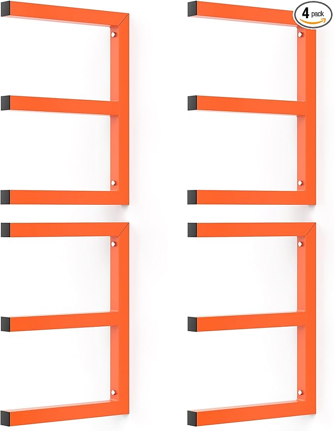 WALMANN Garage Wall Mounted Lumber Storage Rack, Overhead Heavy Duty One-Piece Design Lumber Rack for Woodworking Shop(2 Pairs)