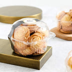 Bekith 150 Pack Individual Cupcake Containers, Plastic Cupcake Holder with Lid, Single Cupcake Boxes, Muffin Container for Party, Stackable