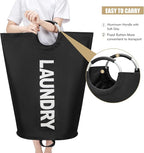 125L X-Large Laundry Basket, Freestanding Tall Clothes Hamper, Collapsible Laundry Bag, Black