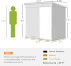 Outsunny 6' x 4' Outdoor Storage Shed, Easy to Assemble, Metal Garden Tool Shed with Lockable Door and Gloves for Backyard Garden Patio Lawn, Light Gray