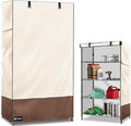 Wire Shelf Cover,600D Heavy Duty 100% Waterproof Shelf Covers for Wire Shelving,Outdoor Storage Shelves Cover for Metal Rack,48" W x 18" D x 72" H,Beige & Brown