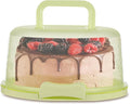Cake Carrier with Lid and Handle, Round Cake Containers for 10 inch Cakes, Cupcake Holder, Dustproof, Portable Cupcakes Transport Container for Cakes Pie Muffin Pizza Desserts