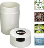Tightvac 1 oz to 6 ounce - Patented Airtight Container | Multi-use Vacuum Container Works as Smell Proof Containers for Herbs and Dry Goods. White