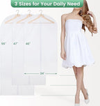 Translucent Garment Bags for Hanging Clothes - Frosted Clothes Storage Bags for Suits, Dresses, Closet Storage - 10 Pack