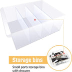Yookeer 32 Pack 4.25 x 2 in Drawer Dividers for Plastic Storage Bins Storage Hardware Cabinet Dividers for Teacher Toolbox, Small Parts Organizer, Screw Organizer