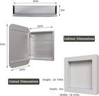20x31 Bathroom Medicine Cabinet with Mirror,Aluminum Alloy Frame with Mirror Side Panels,Surface or Recessed Medicine Cabinet with Adjustable Shelves,Assembly Required,Rounded Corner