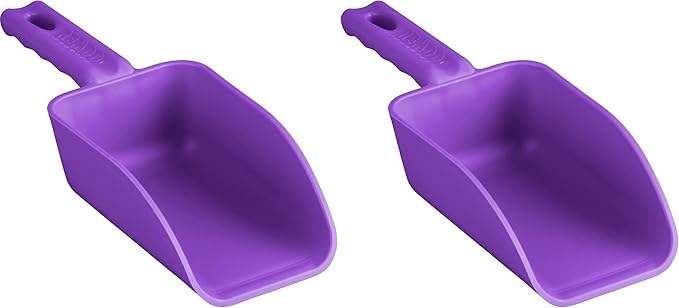 Vikan Remco 63008 Color-Coded Plastic Hand Scoop - BPA-Free Food-Safe Kitchen Utensils, Restaurant and Food Service Supplies, 16 oz, Purple (Pack of 2)