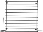 Heavy Duty Iron Ribbon Organizer Rack Wall Mounted, 12-Rod Modern Metal Craft Organizer for Ribbons, Wrapping Paper, Vinyl Rolls, Space Saving Storage Rack for Florist, Home (Black)