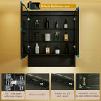 KWW LED Lighted Bathroom Medicine Cabinet with Sockets & USBs, Defogger, Dimmable, 3 Color Light Makeup Mirror, Easy to Install, Wall Mounted Cabinet (2 door-30 * 34)