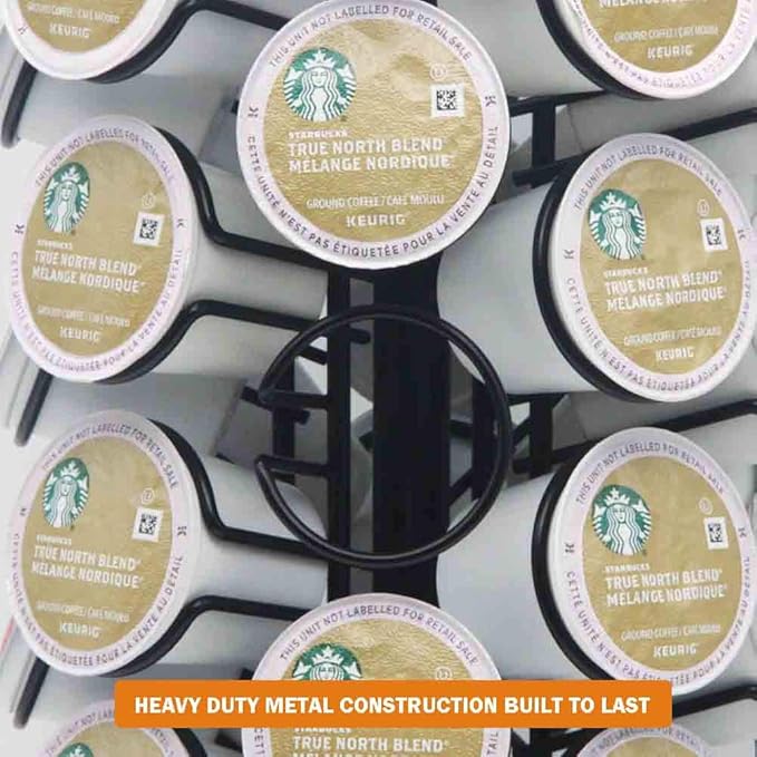 K Cup Holders,K Cup Holder, K Cups Holder,K Cup Carousel, Coffee Pods Holder Storage Organizer Stand,No Assembly Required,Black (Holds 40 Pods/Heavy Duty Base)