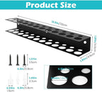 12.6" Screwdriver Holder Wall Mount with 23 Holes, Hand Tools Organizer, Heavy Duty Metal Utility Storage Rack for Pliers Small Tools, Garages Homes Workshops Shed Use(COLOR:Black)