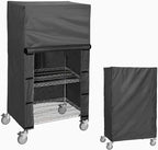 Waterproof Wire Rack & Shelving Cover – Heavy Duty Storage Shelf Dust Cover, Fits 36" W x 14" D x 54" H, Nylon Buckles & Hook-and-Loop Closure (Black, No Shelves)