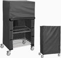 Waterproof Dustproof Shelf Cover for Wire Shelving and Storage Rack, 36" W x 18" D x 54" H, Heavy-Duty Dust Cover with Nylon Buckle and Hook & Loop Closure (Black, No Shelves)