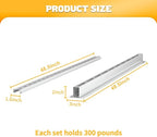 WALMANN Overhead Tote Storage Rail System, Garage Ceiling Bin Storage Rack Heavy Duty Adjustable Tote Slide Rails(White, Bins are not Included)