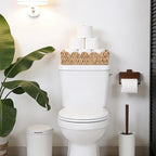 Toilet Paper Storage Basket Wicker Bathroom Basket Water Hyacinth Counter Organizer Toilet Tank Top Storage Shelf Cute Woven Scalloped Decor for Living Room Home Bathroom