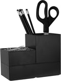 Bostitch Office Konnect Desk Organizer Accessory Tray & Storage Cup Bundle, Stacks for Desktop Storage,Makeup Organization, Black
