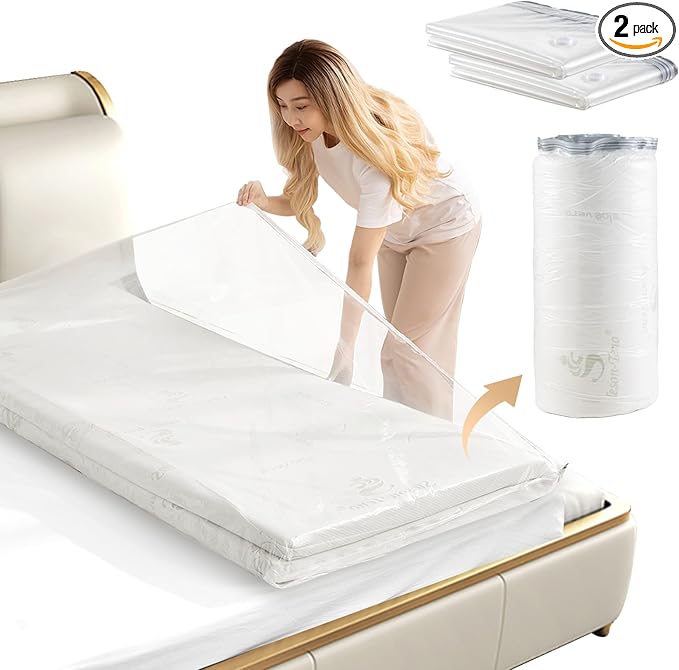 2pcs Mattress Vacuum Bag 94.5x47.2inch Space Saver Vacuum Storage bags,Oversized Vacuum bag Twin Mattress Vacuum Bag King Mattress Vacuum Sealer Bag for Memory Foam Mattress Moving Shipping Storage