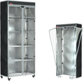 Wire Shelf Cover 36.2" W x 20.5" D x 60" H – Waterproof Dustproof Rack Cover with Clear PVC Front & T-Zipper, Black Storage Organizer for Home, Laundry or Basement (No Shelves)