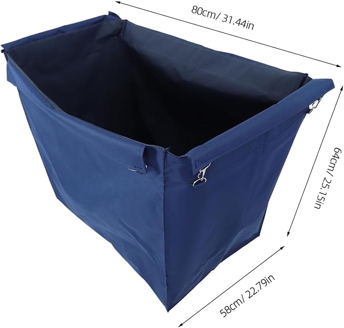 Commercial Laundry Cart Replacement Liner Bag Laundry Basket Replacement Liner Oxford Cloth Bag Waterproof Storage Bag Removable Liner Bag for Laundry, Hotel, Cleaning Car(Blue)