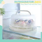 Ohuhu Cake Container, Cake Carrier with Lid and Handle BPA-Free Cake Holder for 10 inch Cake with 2 Handles Cupcake Carrier - Plastic Cover Two Sided Base for Transport Pies Nuts Fruit Perfect Gifts