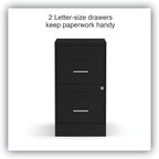 Alera Soho Vertical File Cabinet, 2 Drawers: File/File, Letter, Black, 14" X 18" X 24.1"