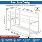 Soda Can Organizer Storage Rack, 2 Pack Stackable Beverage Soda Can Dispenser Organizer Holder for Refrigerator, Cabinet, Pantry (White)