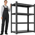 18" D Heavy Duty Garage Shelving Unit, 4-Tier Adjustable Shelf, Sturdy Metal Storage Shelves for Garage, Basement, Pantry & Warehouse, 63" H x 35" W x 18" D, Storage Rack, Black